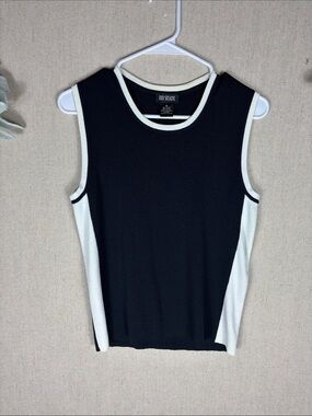 111 STATE > Y2K Vintage Black & White Sleeveless Contrast Knit Tank Medium
